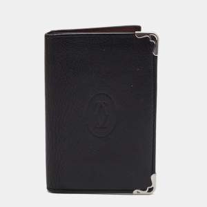 Cartier Black Leather Must De Cartier Bifold Card Case