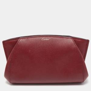 Cartier Red Leather C De Cartier Clutch