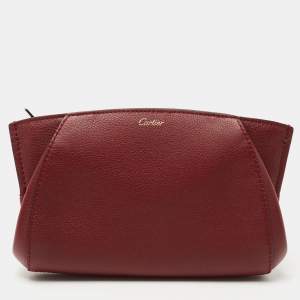 Cartier Red Leather C De Cartier Clutch