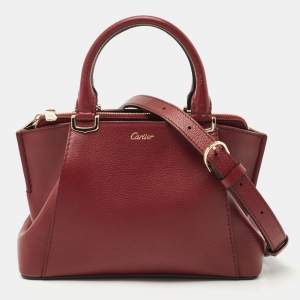 Cartier Red Leather Mini C de Cartier Satchel             