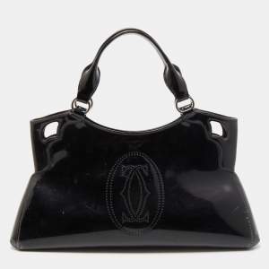 Cartier Black Patent Leather Small Marcello De Cartier Bag