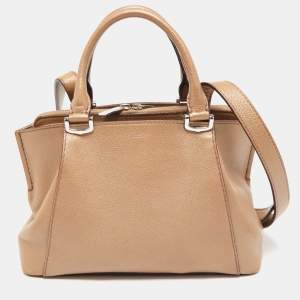 Cartier Metallic Beige Leather Mini C De Cartier Satchel