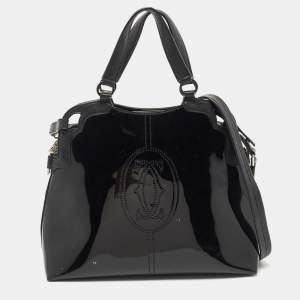 Pre Owned Cartier Black Patent and Leather Marcello de Cartier Satchel