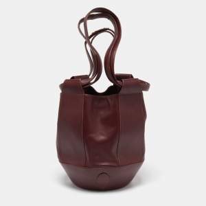 مملوكة مسبقًا Cartier Burgundy Leather Must de Cartier Bucket Bag