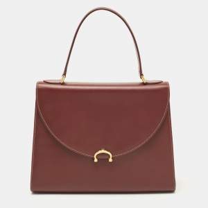 Cartier Burgundy Leather Le Must De Cartier Top Handle Bag