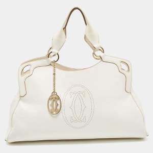 Cartier Off-White Leather Large Marcello de Cartier Bag