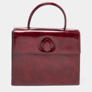 Cartier Red Patent Leather Happy Birthday Top Handle Bag