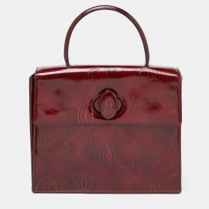 Cartier Red Patent Leather Happy Birthday Top Handle Bag