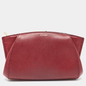 Cartier Red Leather C De Cartier Clutch