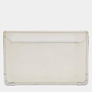 Pre Owned Cartier White Leather  Must de Cartier Card Holder