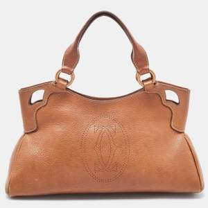 Cartier Brown Leather Small Marcello De Cartier Tote