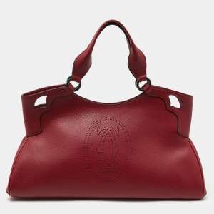 Cartier Red Leather Medium Marcello de Cartier Bag