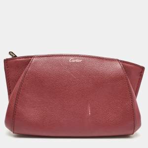 Cartier Red Leather C De Cartier Clutch