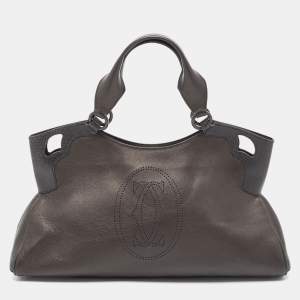 Cartier Black Karung Leather Medium Marcello de Cartier Bag