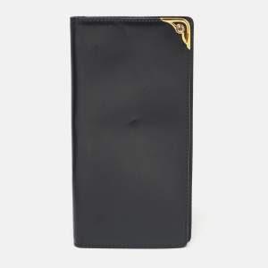 Pre Owned Cartier Navy Blue Leather Must de Cartier Bifold Long Wallet