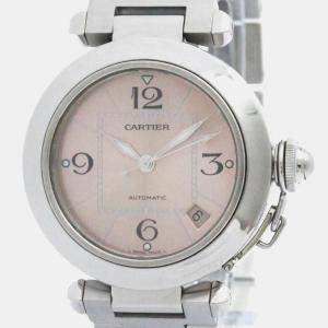 Cartier Salmon Stainless Steel Pasha C de Cartier Automatic Women's Wristwatch 35 mm