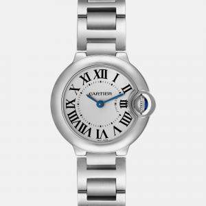 Cartier Ballon Bleu Silver Dial Quartz Steel Ladies Watch W69010Z4 28 mm