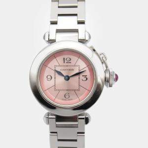 Cartier Pink Stainless Steel Miss Pasha Quartz Women's Wristwatch 26 mm