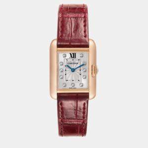 Cartier Tank Anglaise Rose Gold Diamond Dial Small Ladies Watch WJTA0007 30 mm x 23 mm