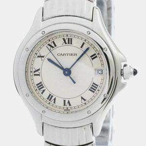 Cartier Ivory Stainless Steel Panthere Cougar Quartz Women's Wristwatch 26 mm