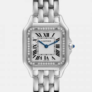 Cartier Panthere Medium Steel Diamond Bezel Ladies Watch 27.0 mm