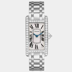 Cartier Tank Americaine White Gold Diamond Ladies Watch 19.0 mm