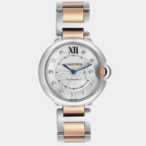 Cartier Ballon Bleu Midsize Steel Rose Gold Diamond Ladies Watch W3BB0018 36 mm