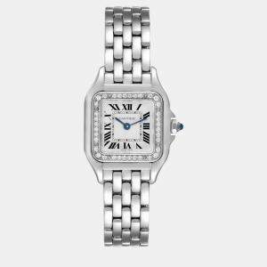 Cartier Panthere Small Steel Diamond Bezel Ladies Watch 23.0 mm