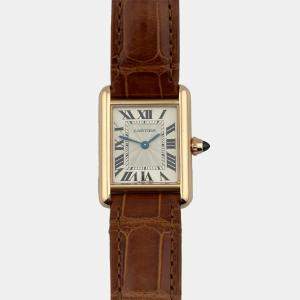 Cartier Silver 18K Rose Gold Tank Louis WGTA0010 Manual Winding Women's Wristwatch 22 mm