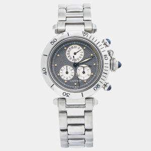 Cartier Grey Stainless Steel Pasha W525395 Quartz Women's Wristwatch 35mm