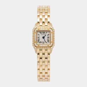 Cartier Panthere 2360 Quartz Cream 18K Yellow Gold Women's Wristwatch 17 mm