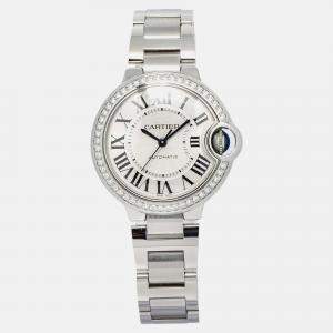 Cartier Ballon Bleu W4BB0016 Quartz Silver Stainless Steel Women's Wristwatch 33 mm