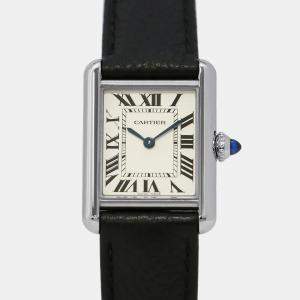 Cartier Tank WSTA0042 Quartz Silver Stainless Steel Women's Wristwatch 22 mm