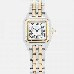 Cartier Panthere W2PN0006 Quartz White 18k Yellow Gold Women's Wristwatch 22 mm
