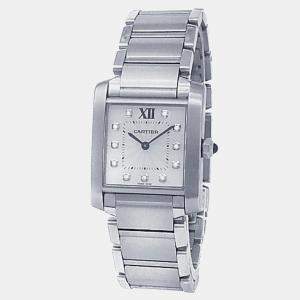 Cartier Tank Francaise WE110007 Quartz Silver Stainless Steel Women's Wristwatch 25 mm