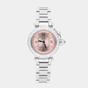 Cartier Miss Pasha W3140008 Quartz Pink Stainless Steel Women's Wristwatch 27 mm