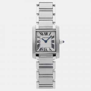 Pre-Owned Cartier Tank Francaise Small Model W51008Q3 Quartz Stainless Steel 25 mm