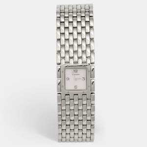 Cartier Mother Of Pearl Stainless Steel Panthere Ruban 2420 Women's Wristwatch 21 mm