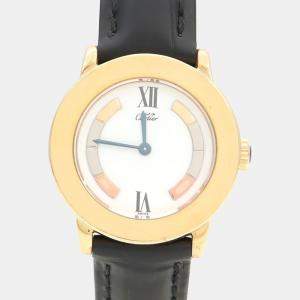 Pre Owned Cartier Must W1009143 Quartz Gold Plated Silver Womens Wristwatch 27.5 mm