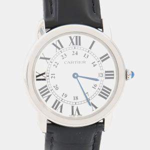 Pre Owned Cartier Ronde Solo W6700255 Quartz Stainless Steel Men's Wristwatch 36 mm