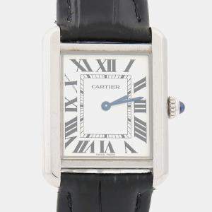 Pre Owned Cartier Tank Solo W5200005 Quartz Stainless Steel Womens Wristwatch 24.5 mm
