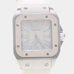 Pre Owned Cartier Santos 100 W20122U2 Automatic Stainless Steel Men's Wristwatch 33 mm