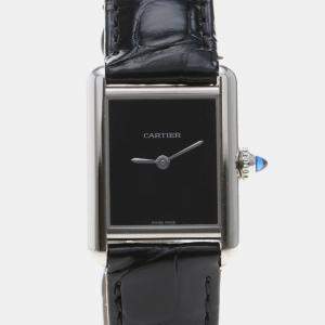 مملوكة مسبقًا Cartier Tank Must WSTA0071 Quartz Stainless Steel Womens Wristwatch 22 mm