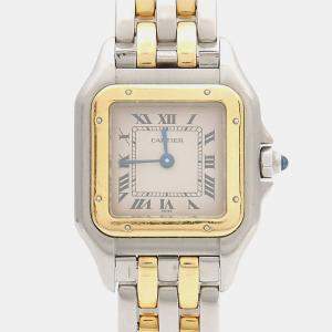 مملوكة مسبقًا Cartier Panthere W25029B6 Quartz Yellow Gold Stainless Steel Women's Wristwatch 21.5 mm