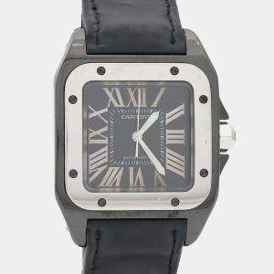 Pre Owned Cartier Santos 100 W2020008 Automatic Stainless Steel Women's Wristwatch 33 mm