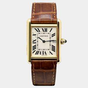 Pre Owned Cartier Tank Louis W1529756 Quartz 18K Yellow Gold Women's Wristwatch 33 mm