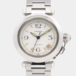 Pre Owned Cartier Pasha C de Cartier W31015M7 Automatic White Stainless Steel Women's Wristwatch 35 mm