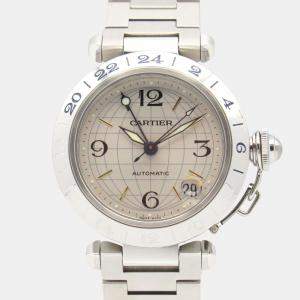 Pre Owned Cartier Pasha C de Cartier W31029M7 Automatic Silver Stainless Steel Women's Wristwatch 35 mm
