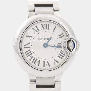 Pre Owned Cartier Ballon Bleu WSBB0067 Quartz Silver Stainless Steel Women's Wristwatch 28mm