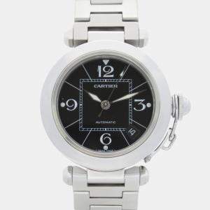 Pre Owned Cartier Pasha C de Cartier W31076M7 Automatic Black Stainless Steel Women's Wristwatch 35 mm